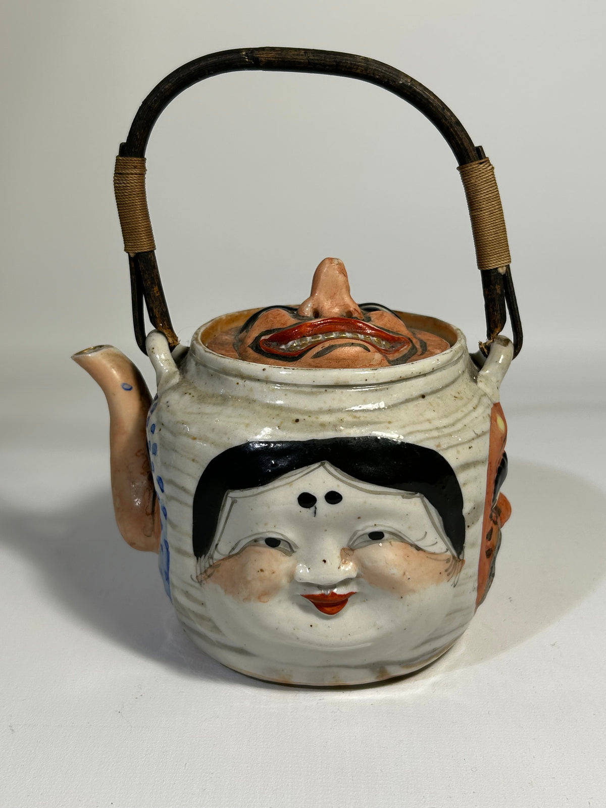 Japanese Edo Period Banko Ware Five Faces Teapot
