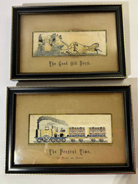 Pair of Antique Silk Stevengraphs