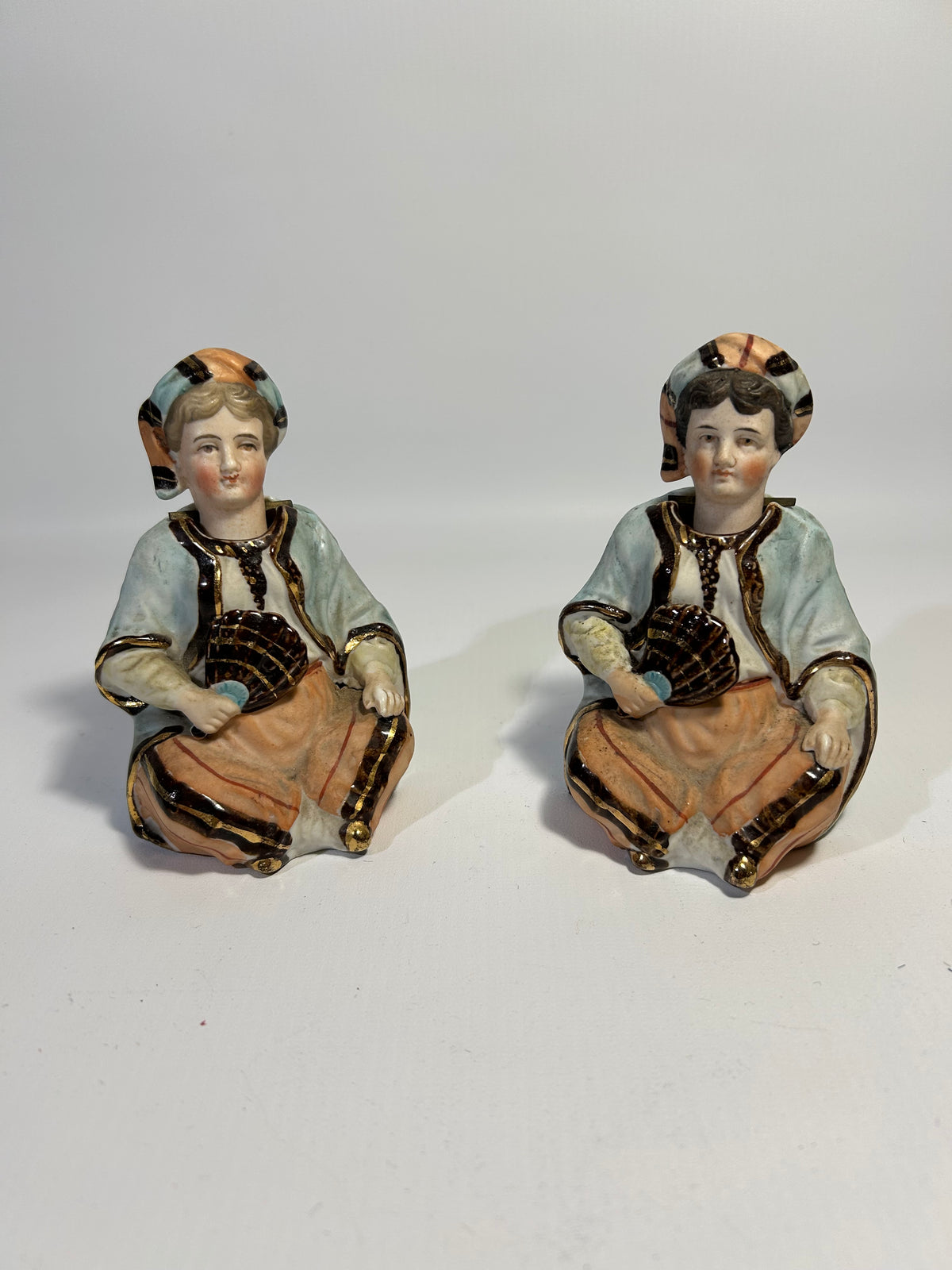 19th Century German bisque Nodding Ottomen