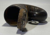 Scottish white metal horn snuff mull 1832