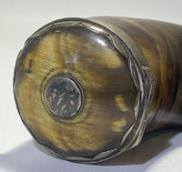 Scottish white metal horn snuff mull 1832
