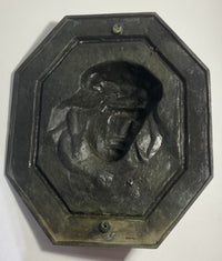 French Bronze Wall plaque Jesus Christ by Henri Alfred Auguste Dubois Early c20
