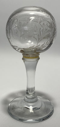 Rare antique engraved glass darning ball 19th century