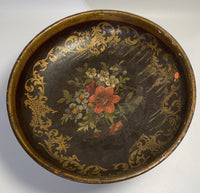 Antique painted papier mache tazza