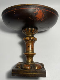 Antique painted papier mache tazza
